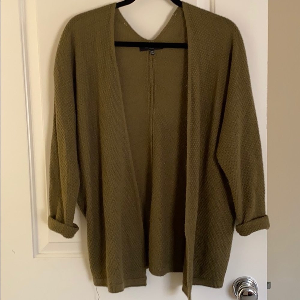 Olive green loose cardigan
